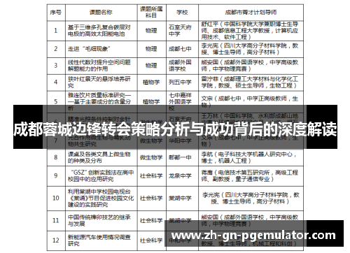 成都蓉城边锋转会策略分析与成功背后的深度解读