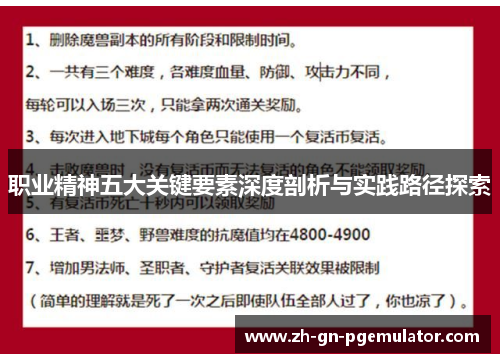 职业精神五大关键要素深度剖析与实践路径探索